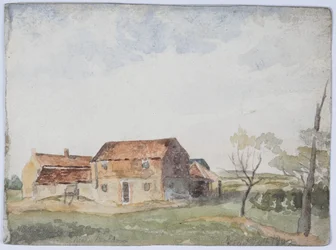 ボルドンの近く（鉛筆、紙に水彩）